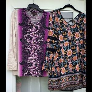 2 Medium Print Tops Dana Buchman and Xhilaration